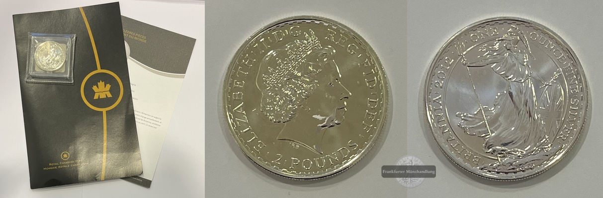  Großbritannien 2 Pounds 2012 Standing Britannia  FM-Frankfurt  Feinsilber: 31,1g   