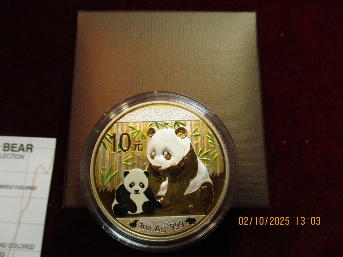  10 Yuan Panda 2012 Bull & Bear 999er Silber 1 Oz   