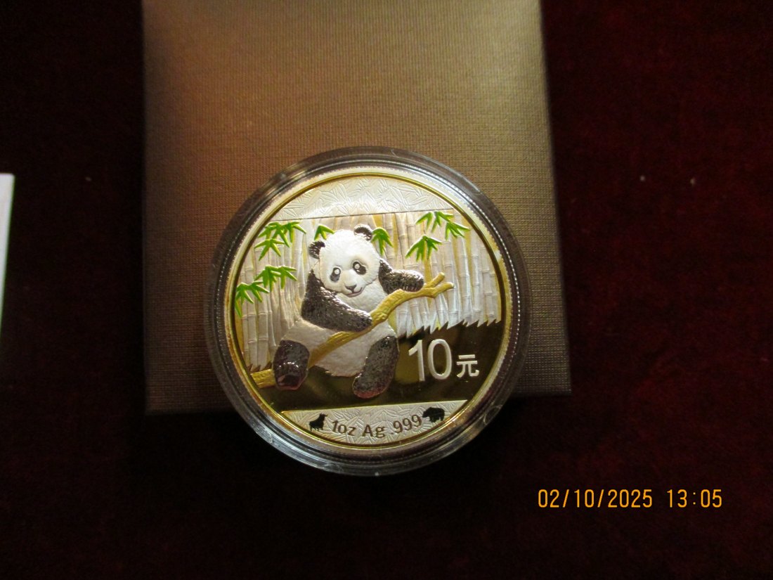 10 Yuan Panda 2014 Bull & Bear 999er Silber 1 Oz   