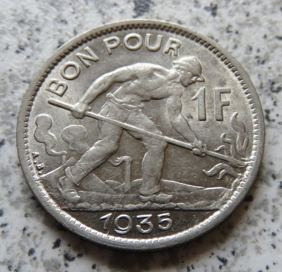  Luxemburg 1 Franc 1935, Erhaltung   
