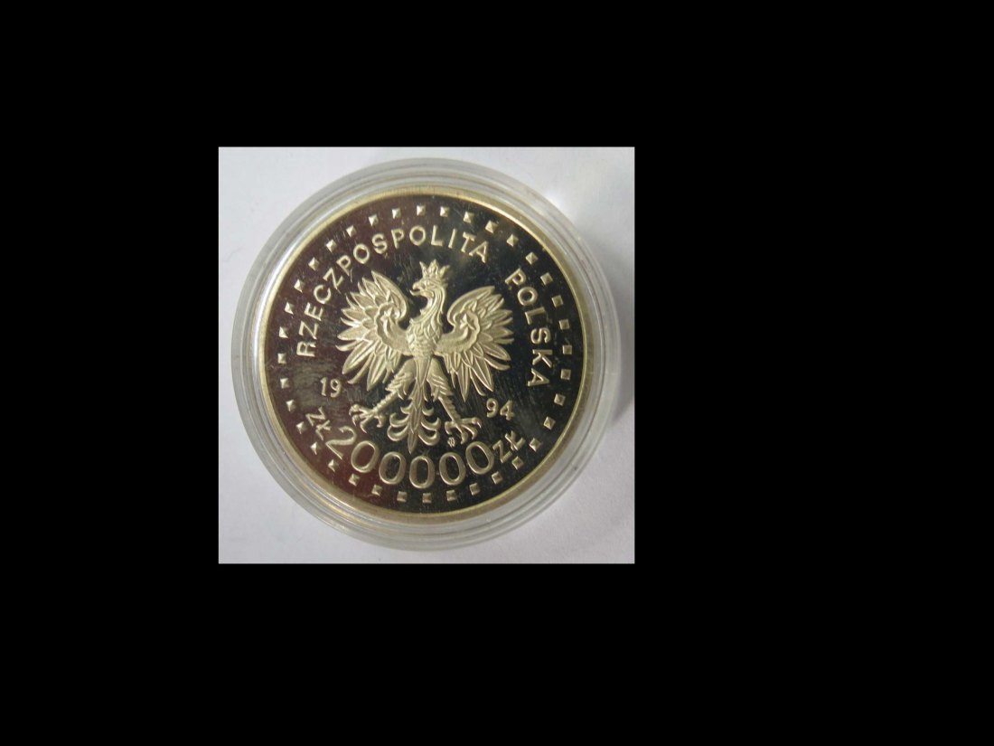  Silbermünze Polen 200000 Zlotys 1994 750er Silber  12,38 g Feinsilber, gekapselt, sehr schön   