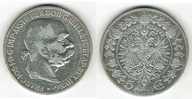  SZAIVERT KAISERREICH ÖSTERREICH FRANZ JOSEPH 5 KRONEN WIEN   