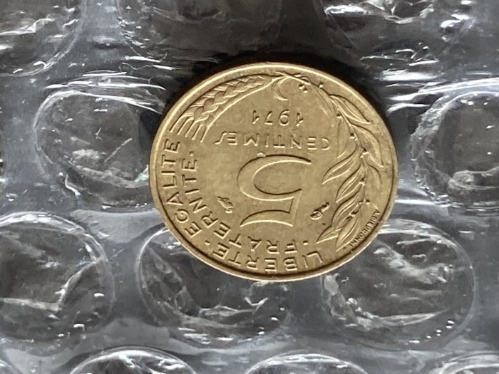 Münze Münzen Umlaufmünze Frankreich 5 Centimes 1971   