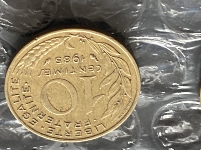  Münze Münzen Umlaufmünze Frankreich 10 Centimes 1985   