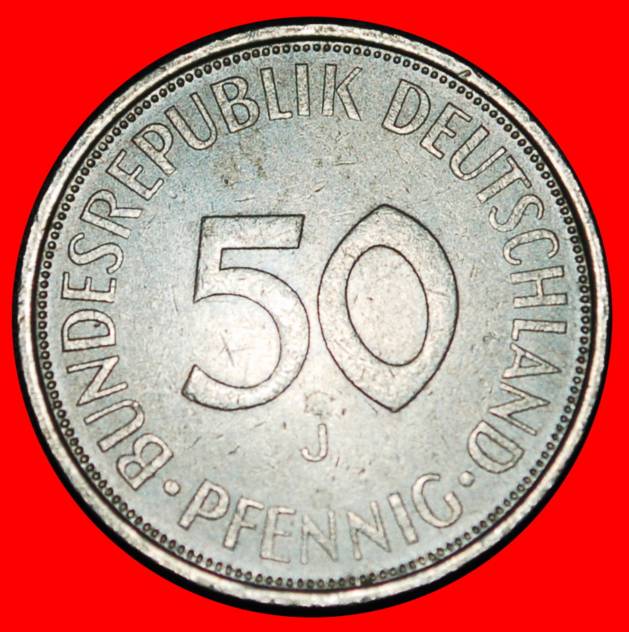  Ⰶ NOT COMMUNIST (1949-2001): GERMANY★50 PFENNIGS 1972J  DISCOVERY! HAMBURG!★LOW START ★ NO RESERVE!   