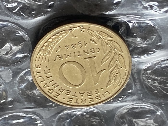  Münze Münzen Umlaufmünze Frankreich 10 Centimes 1984   