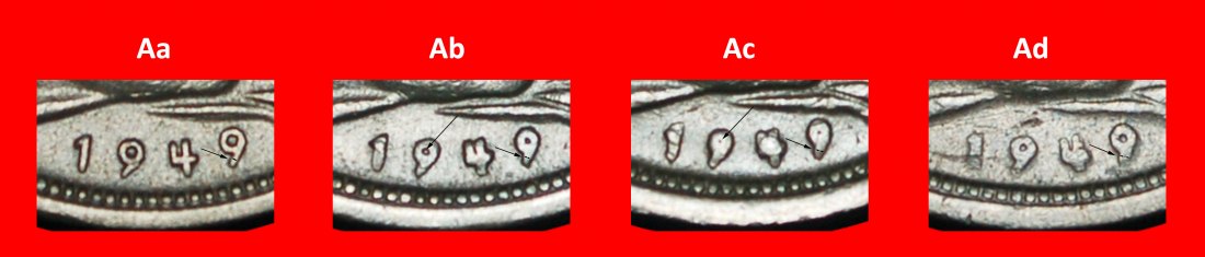  Ⰶ NOT COMMUNIST TYPE (1949-2001): GERMANY★50 PFENNIGS 1949 4 DISCOVERY COINS★LOW START ★ NO RESERVE!   
