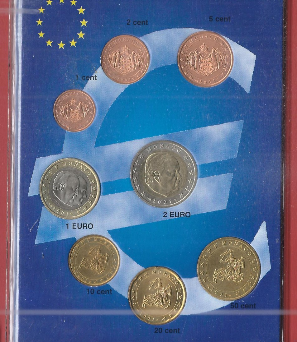  Monaco KMS 2001 3,88 Euro Koblenzer Muenzen Studio Münzankauf Koblenz Frank Maurer AL699   