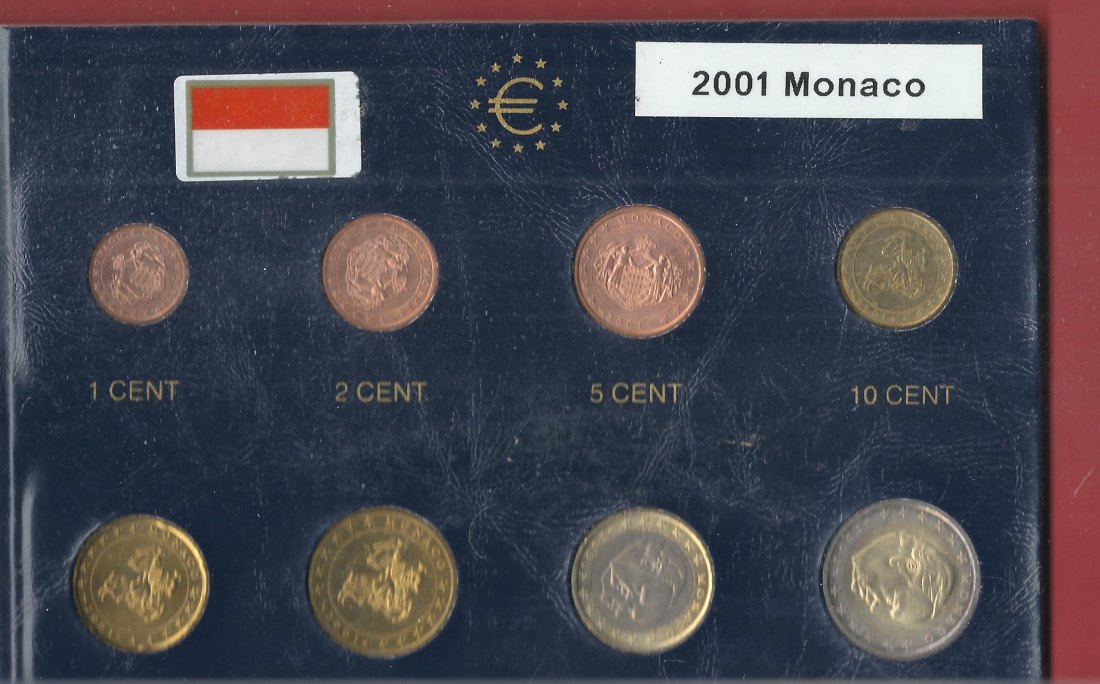  Monaco KMS 2001 3,88 Euro Koblenzer Muenzen Studio Münzankauf Koblenz Frank Maurer AL700   