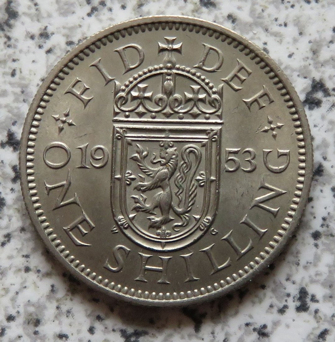  Großbritannien 1 Shilling 1953, Schottisch, Erhaltung   