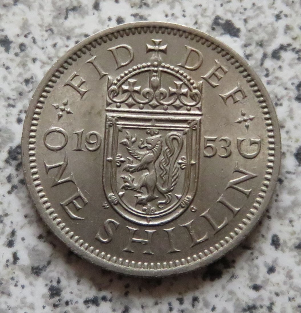  Großbritannien 1 Shilling 1953, Schottisch, besser   