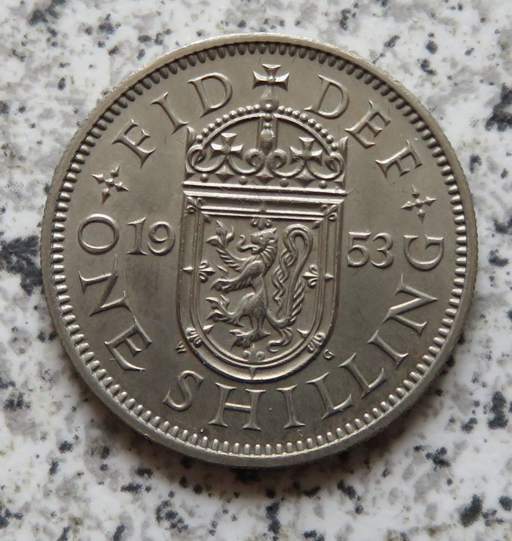  Großbritannien 1 Shilling 1953, Schottisch, besser   