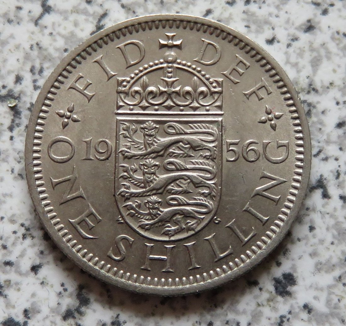  Großbritannien 1 Shilling 1956, Englisch, Erhaltung   