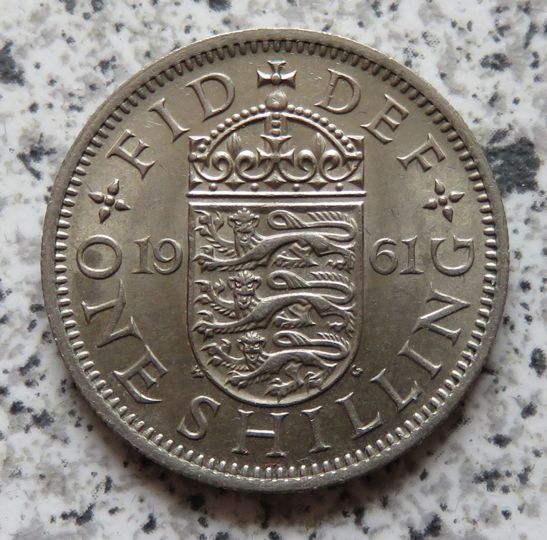  Großbritannien 1 Shilling 1961, Englisch, Erhaltung   