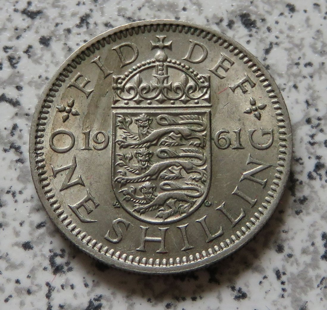  Großbritannien 1 Shilling 1961, Englisch, besser   
