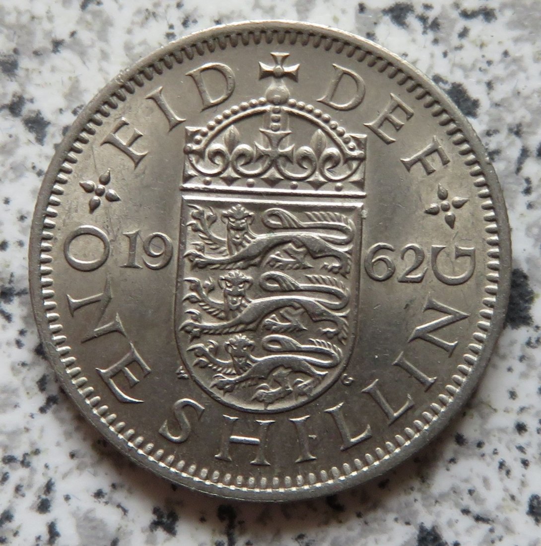  Großbritannien 1 Shilling 1962, Englisch, Erhaltung   