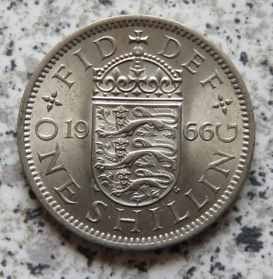  Großbritannien 1 Shilling 1966, Englisch, Erhaltung   