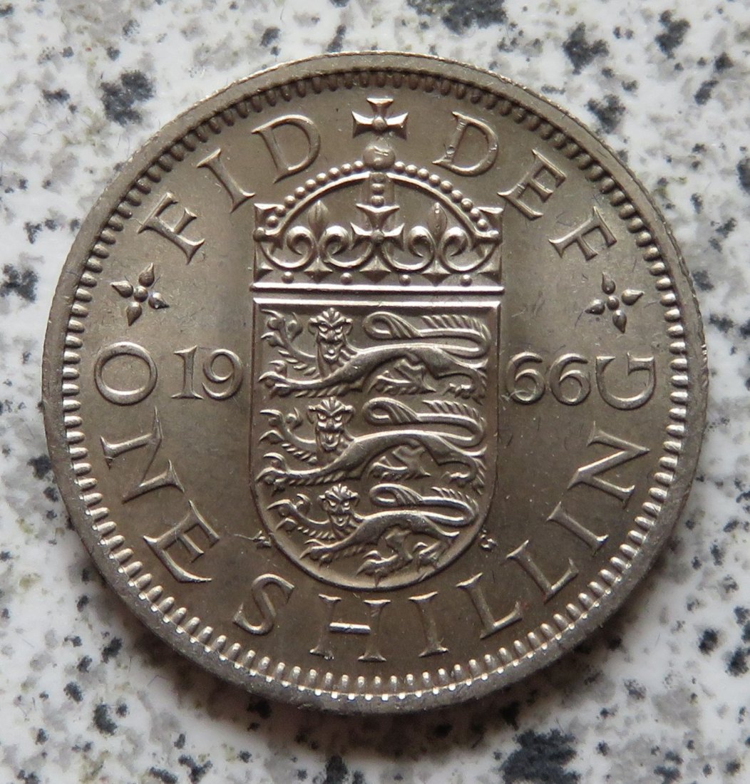  Großbritannien 1 Shilling 1966, Englisch, Erhaltung   
