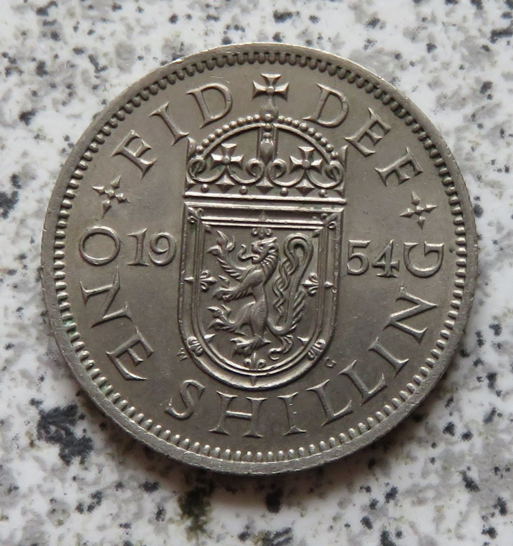  Großbritannien 1 Shilling 1954, Schottisch, besser   