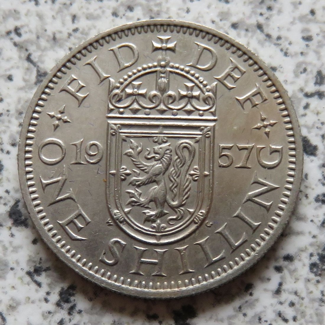  Großbritannien 1 Shilling 1957, Schottisch, besser   