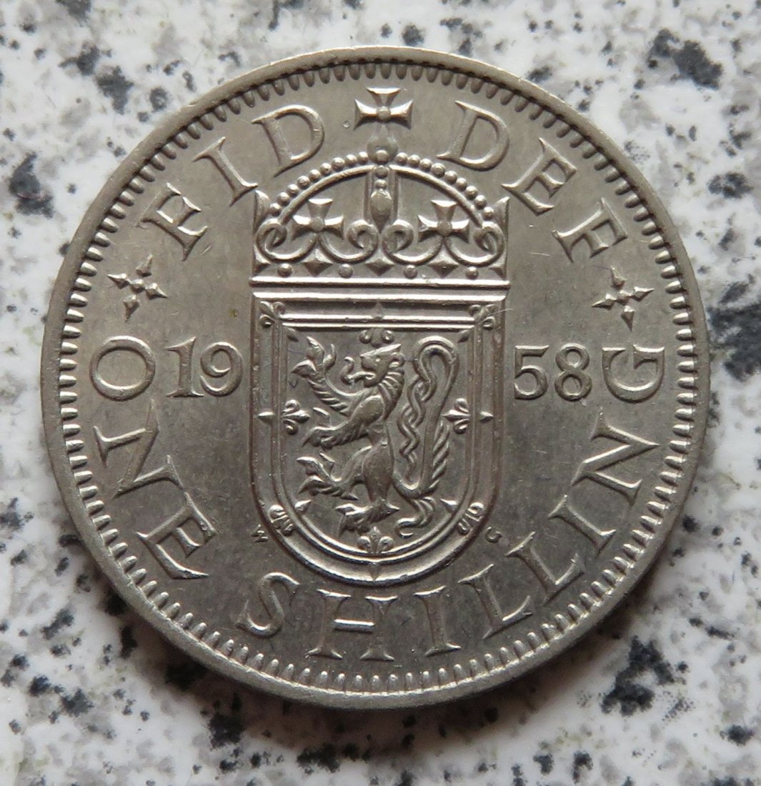  Großbritannien 1 Shilling 1958, Schottisch, besser   