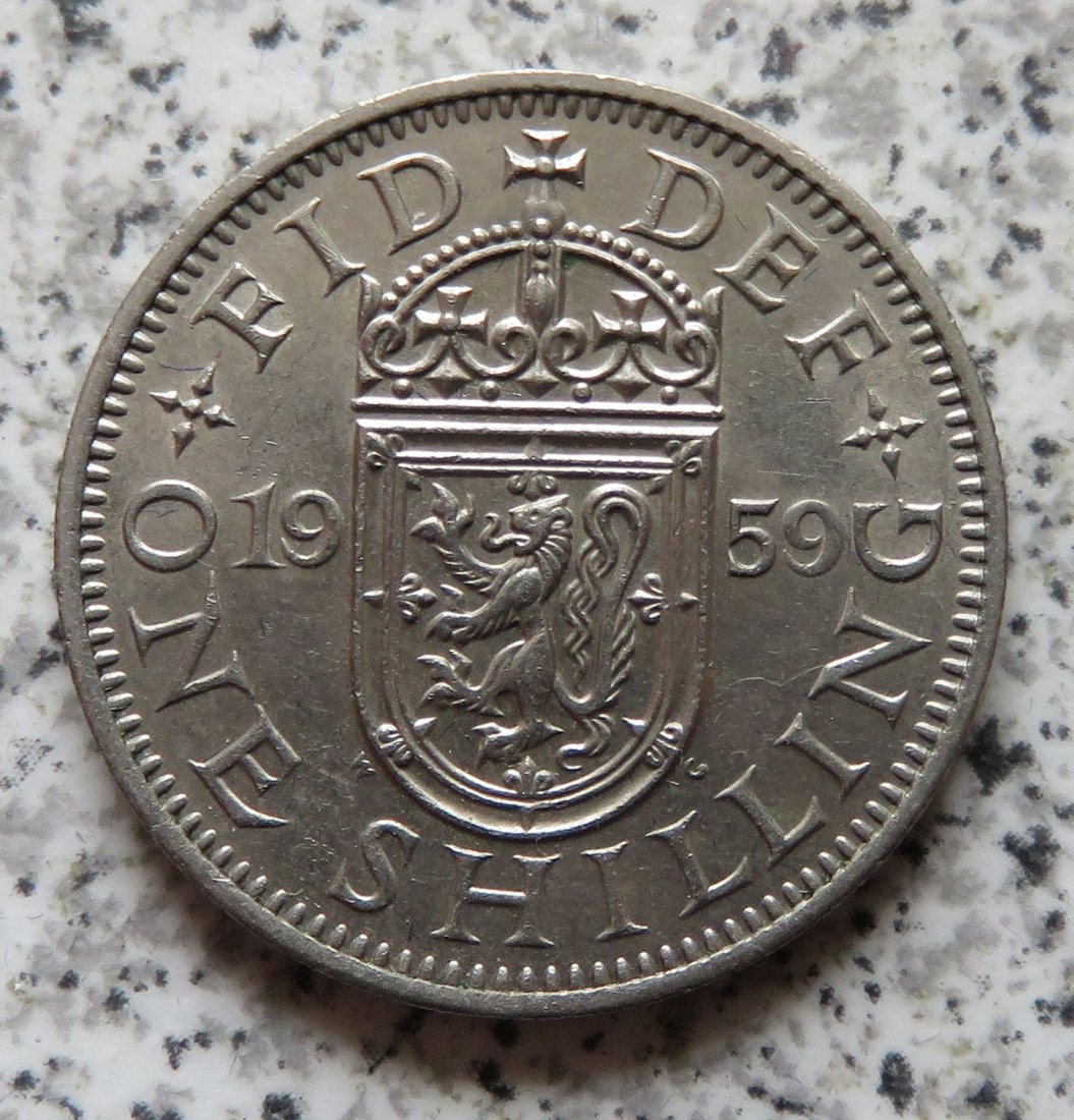  Großbritannien 1 Shilling 1959, Schottisch, bestes Jahr, besser   