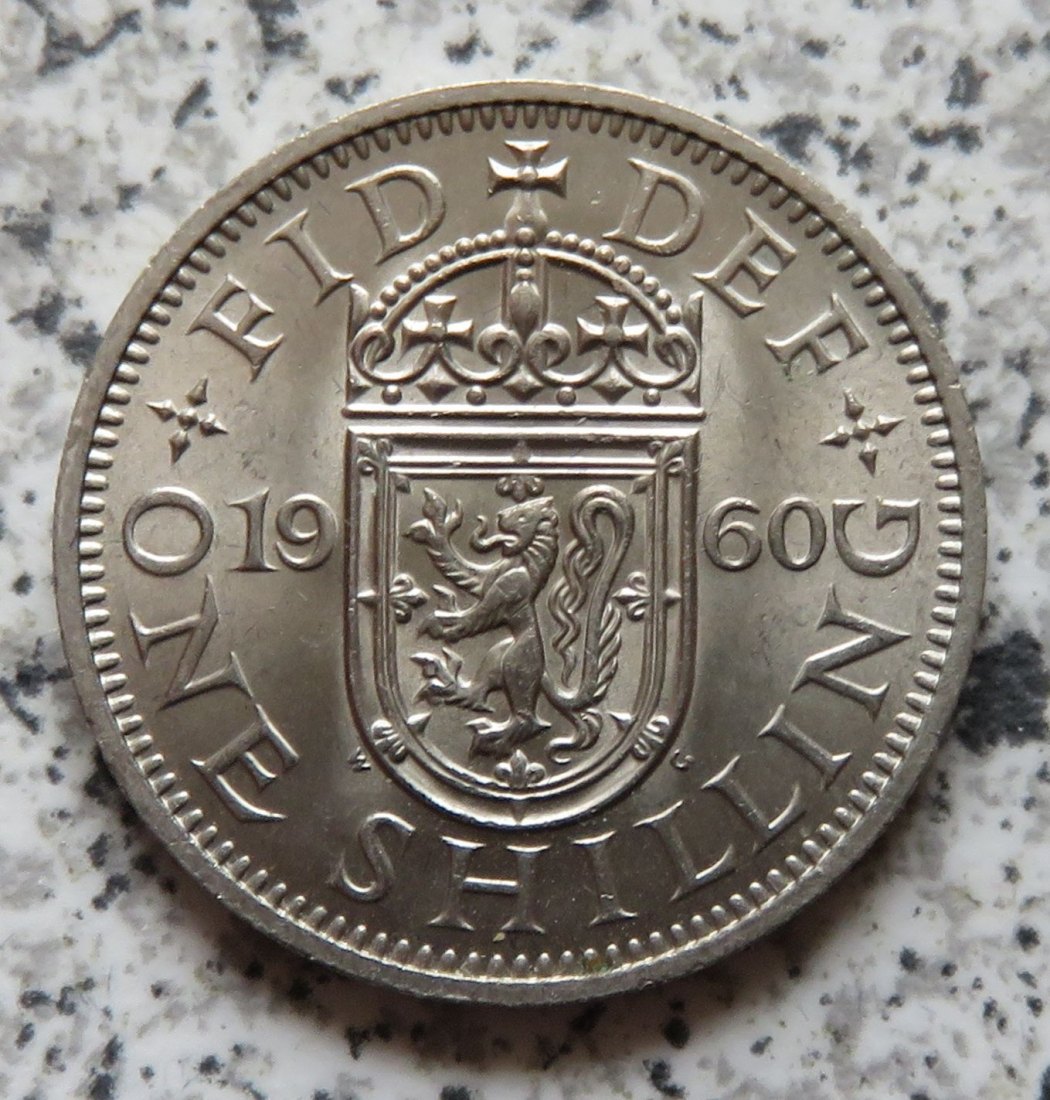  Großbritannien 1 Shilling 1960, Schottisch, Erhaltung   
