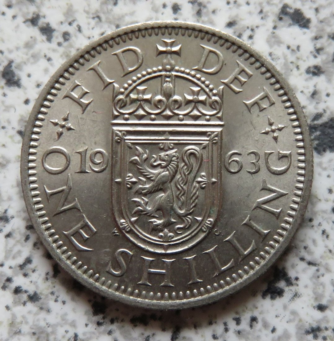  Großbritannien 1 Shilling 1963, Schottisch, Erhaltung   