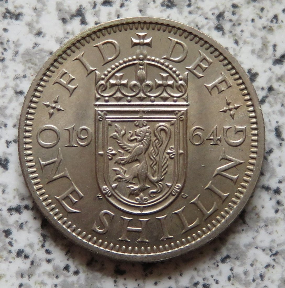  Großbritannien 1 Shilling 1964, Schottisch, Erhaltung   