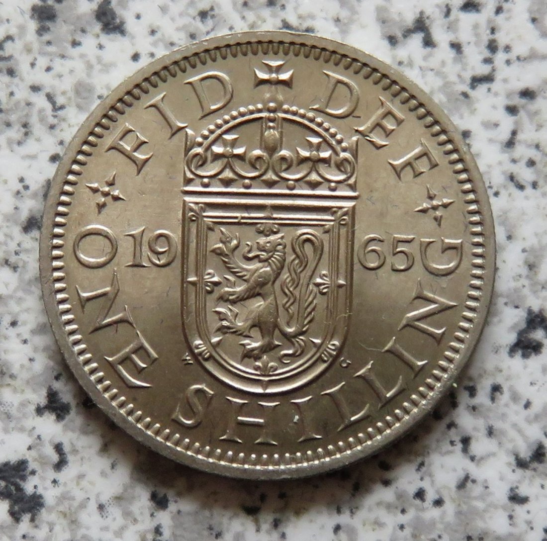  Großbritannien 1 Shilling 1965, Schottisch, Erhaltung   