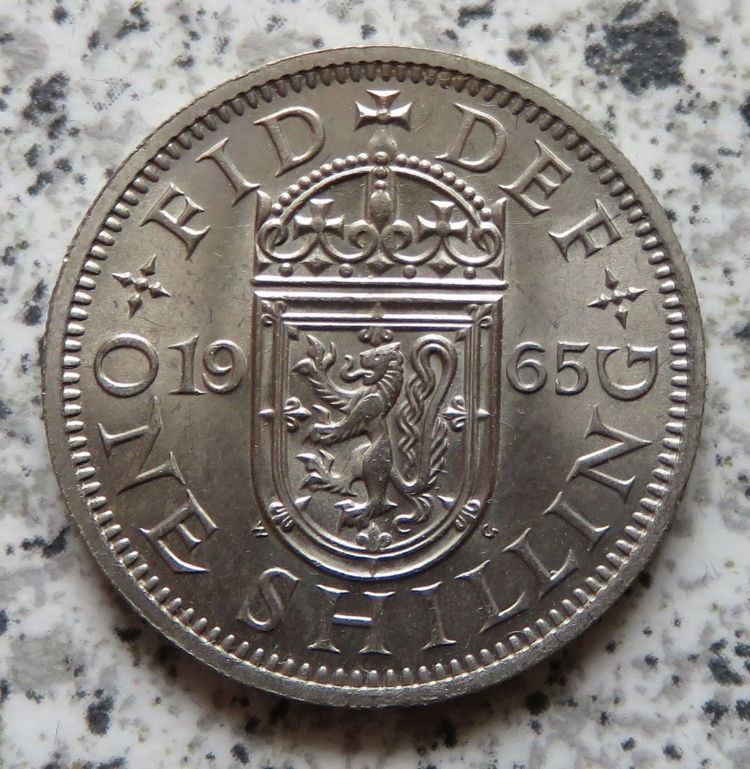  Großbritannien 1 Shilling 1965, Schottisch, Erhaltung   