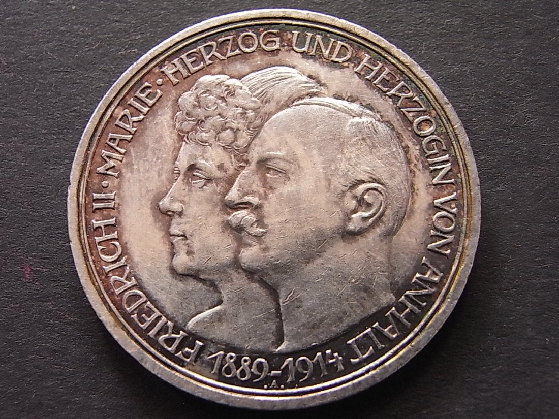  Anhalt 3 Mark 1914 ss+/vzgl   