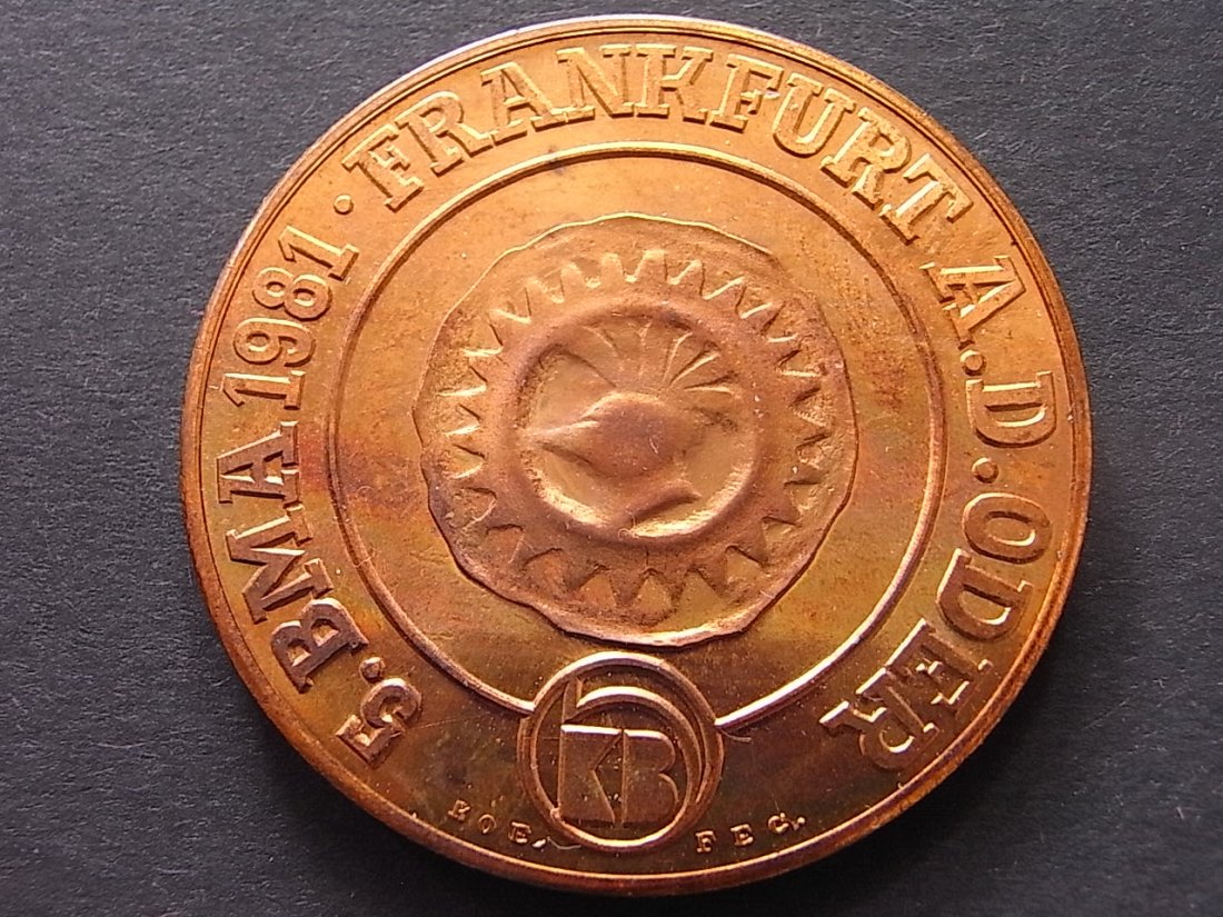  Frankfurt/Oder Medaille Wappen Münzausstellung 42mm 1981 Proof   
