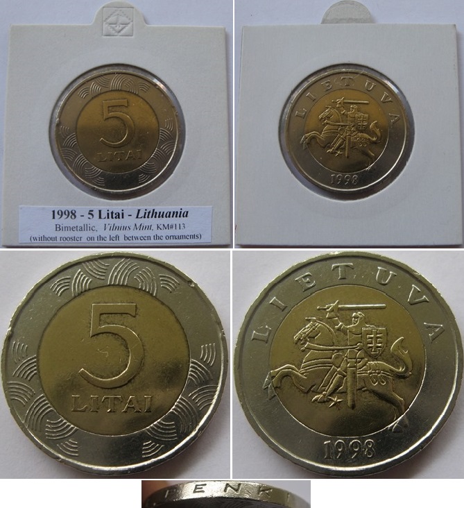  1998-Lithuania-5 Litai   
