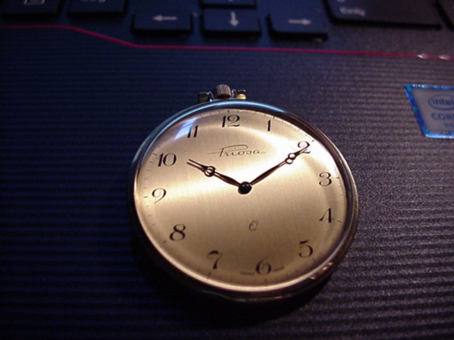  Priosa Herren-Taschen- Uhr 14 Karat 585 Gold   