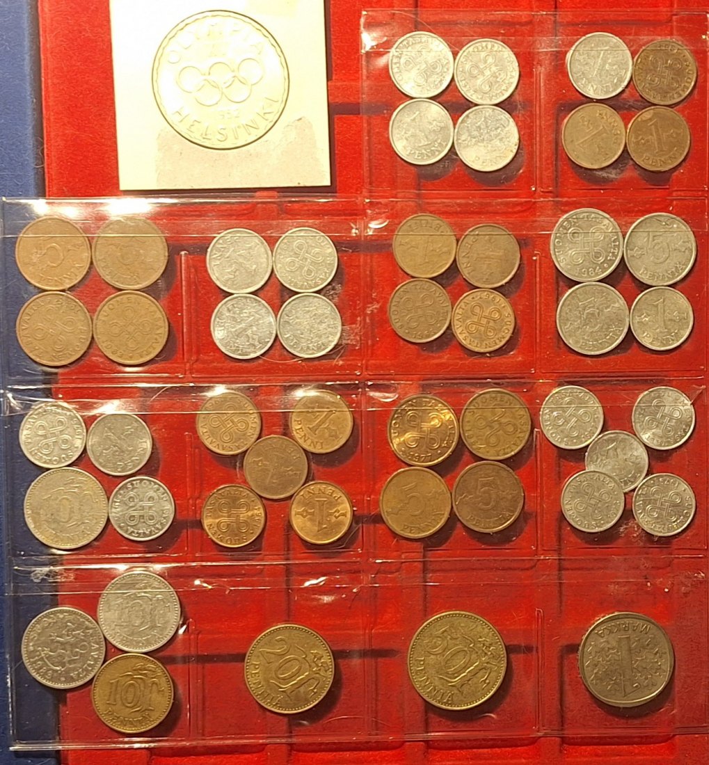  Finnland 1Penni 5,10,20,50 Penniä; 1Markka und 500Markkaa (1952) Silber (6g fein)   