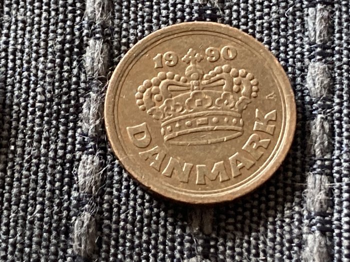  Münze Münzen Umlaufmünze Dänemark 25 Öre 1990   