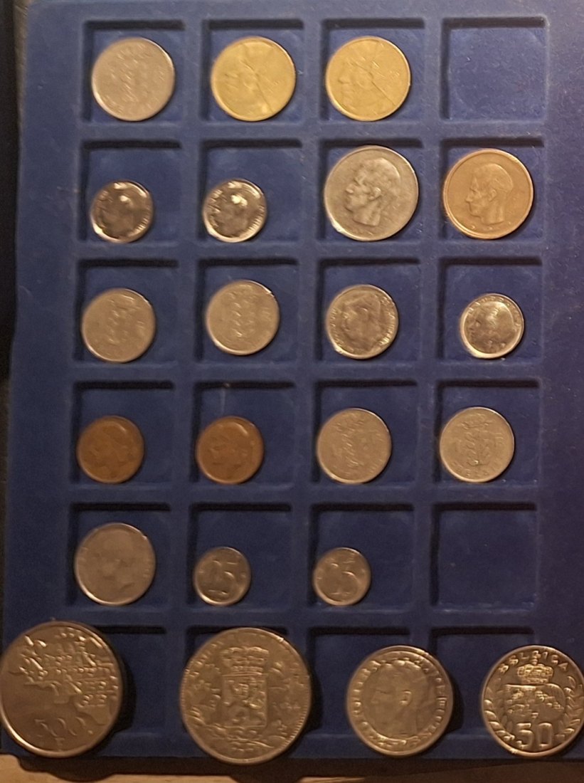  Belgien, 5 Ct's bis 500 Franc-Lot Gewicht:fein 60,285g; ab 1911-alle außer Kurs   