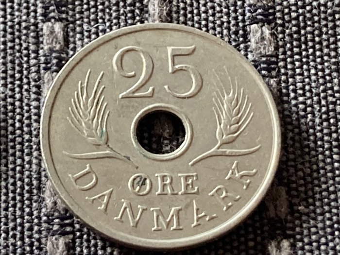  Münze Münzen Umlaufmünze Dänemark 25 Öre 1967   