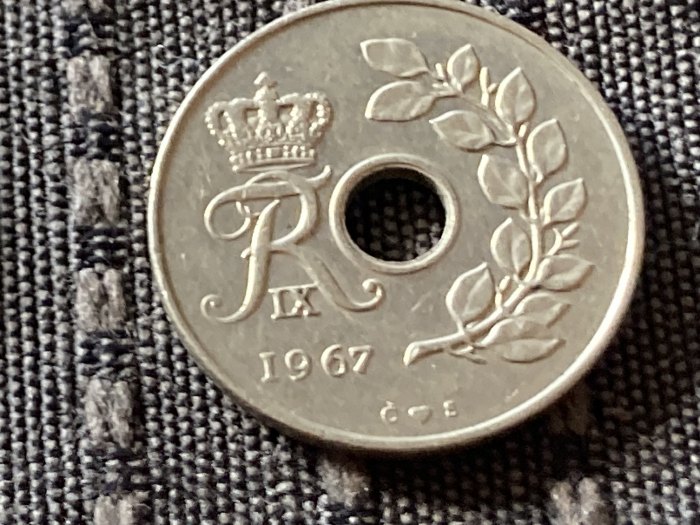  Münze Münzen Umlaufmünze Dänemark 25 Öre 1967   