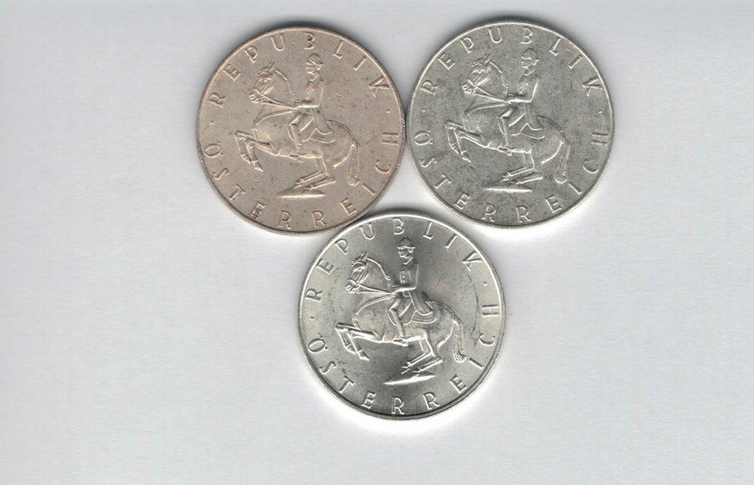  5 Schilling 1961 1965 3 Stk silber á 3,32 fein Österreich Spittalgold9800 (1054   