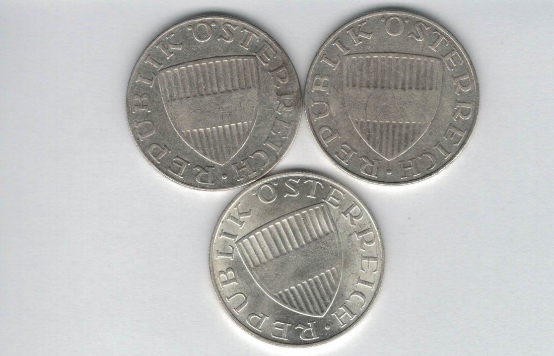  10 Schilling 1957 1958 1959 Ag silber á 4,8g fein Österreich 2. Republik Spittalgold9800 (4785)   