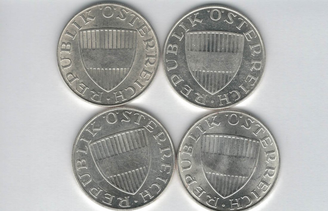  10 Schilling 1970 1971 1972 1973 silber á 4,8g fein Österreich 2. Republik Spittalgold9800 (4785)197   