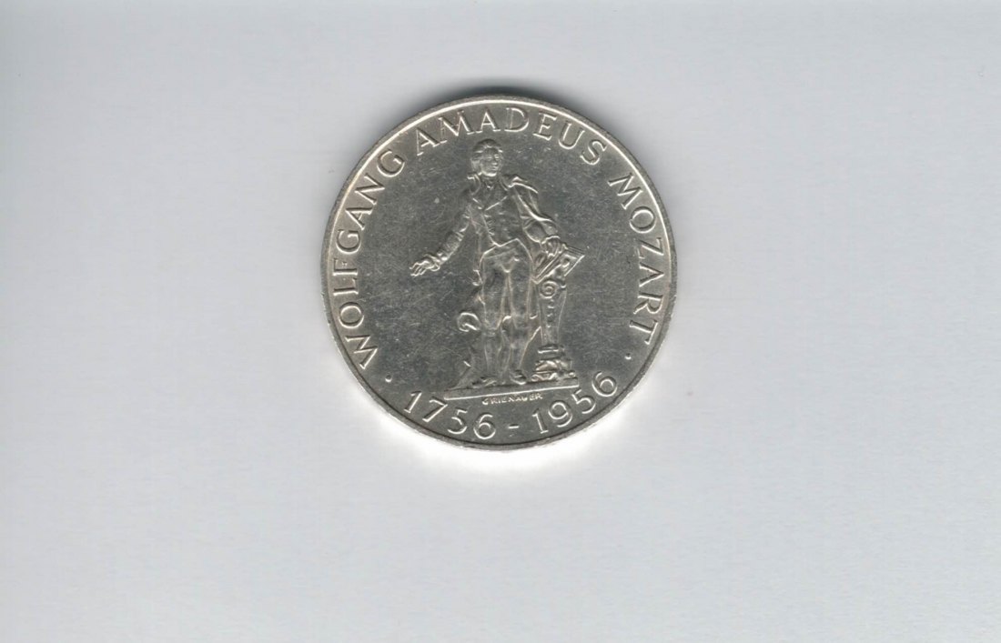  25 Schilling 1956 Wolfgang Amadeus Mozart silber 10,4g fein Österreich Spittalgold9800 (04588/2)   