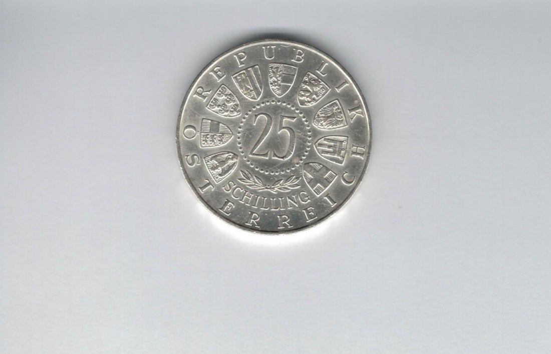  25 Schilling 1956 Wolfgang Amadeus Mozart silber 10,4g fein Österreich Spittalgold9800 (04588/2)   