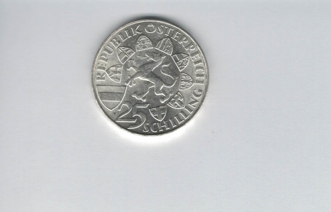  25 Schilling 1959 Erzherzog Johannes silber 10,4g fein Österreich Spittalgold9800 (4588/5)   