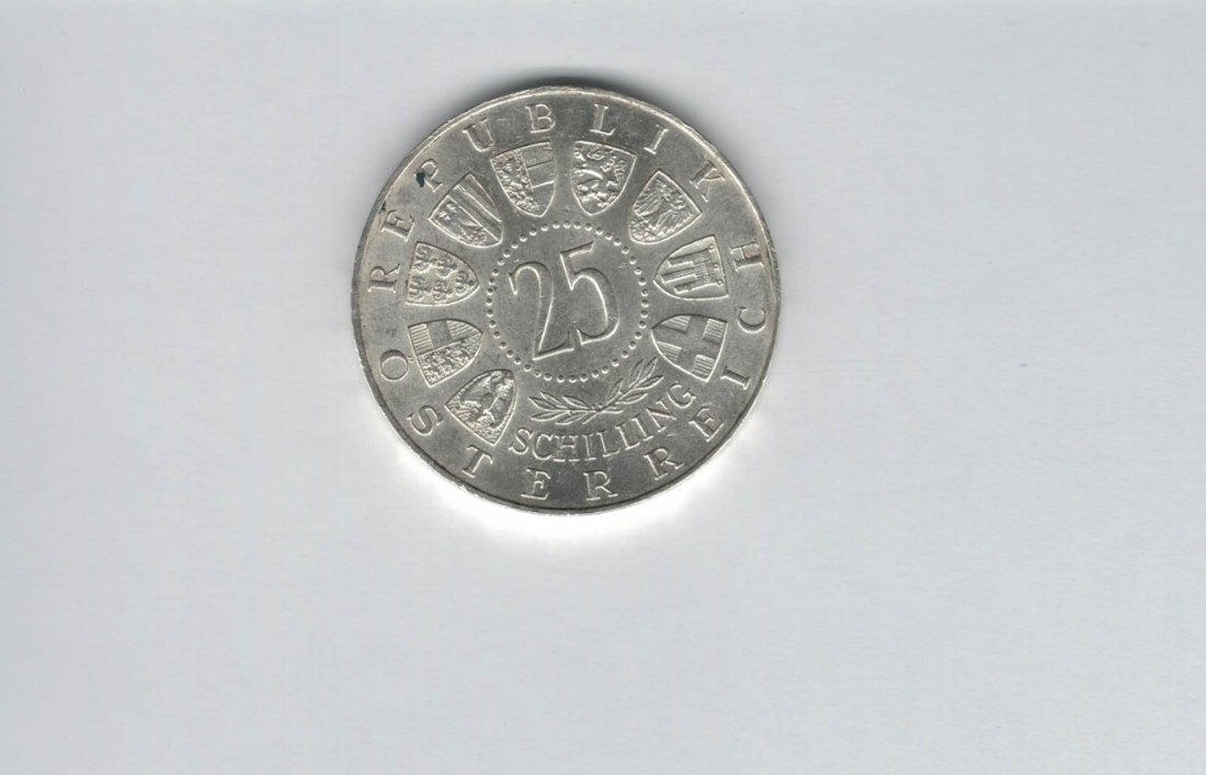  25 Schilling 1961 Burgenland 40 Jahre silber 10,4g fein Österreich Spittalgold9800 (04588/7)   