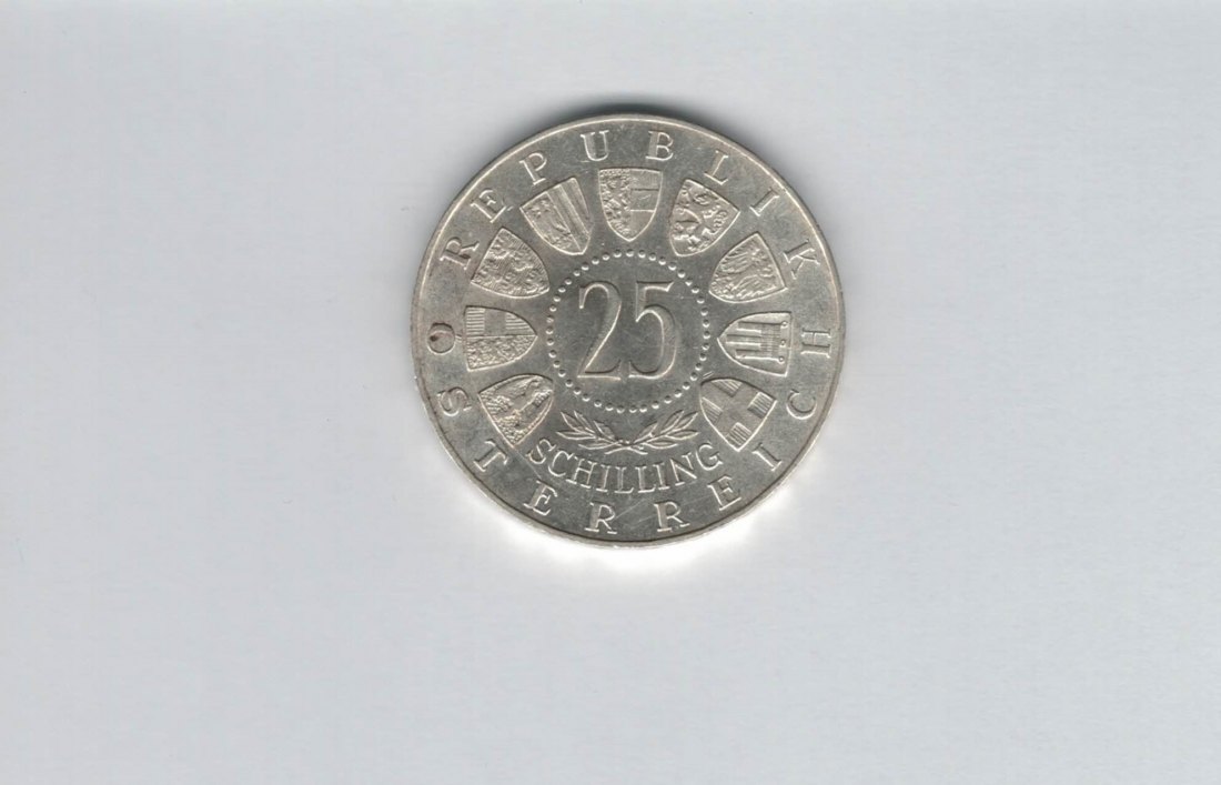  25 Schilling 1962 Anton Bruckner silber 10,4g fein Österreich 2. Rep Spittalgold9800 (4588/8)   