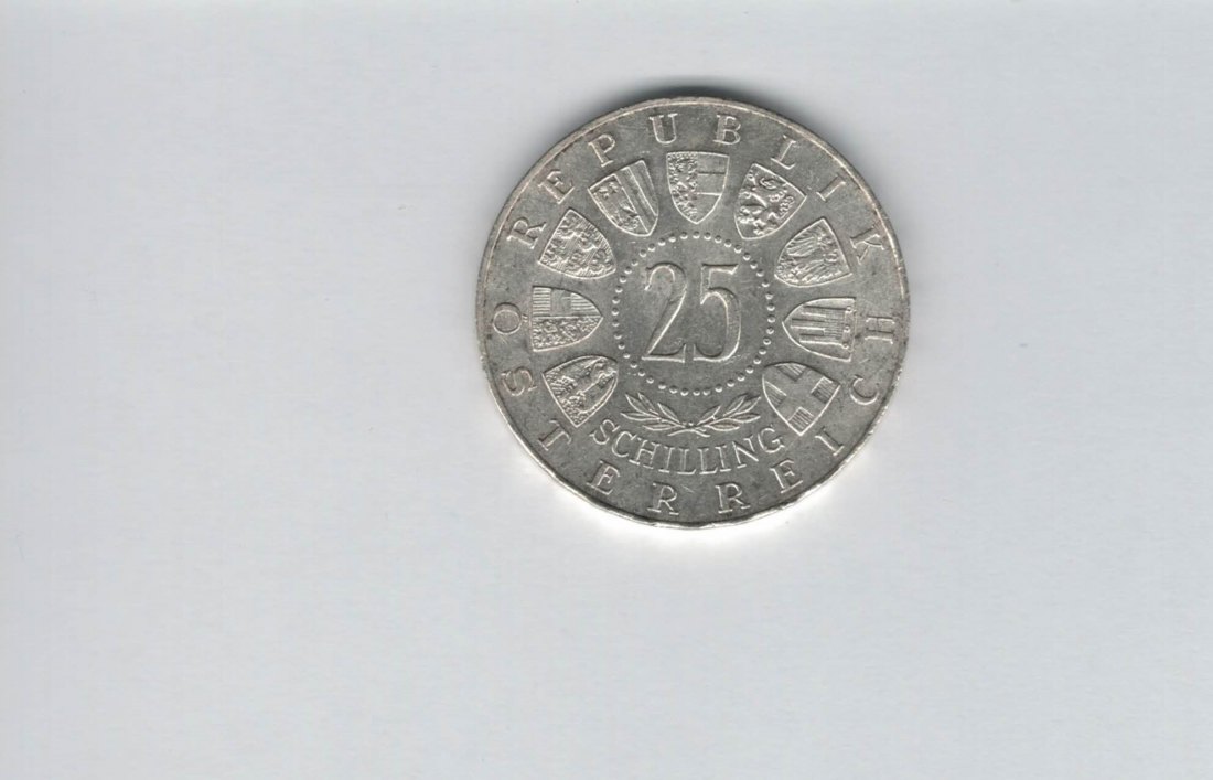  25 Schilling 1963 Prinz Eugen von Savoyen silber 10,4g fein Österreich Spittalgold9800 (04588/9)   
