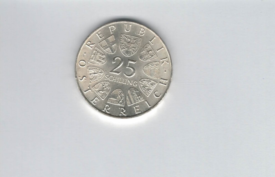  25 Schilling 1964 Franz Grillparzer silber Gedenkmünze Österreich Spittalgold9800 (04588/10)   